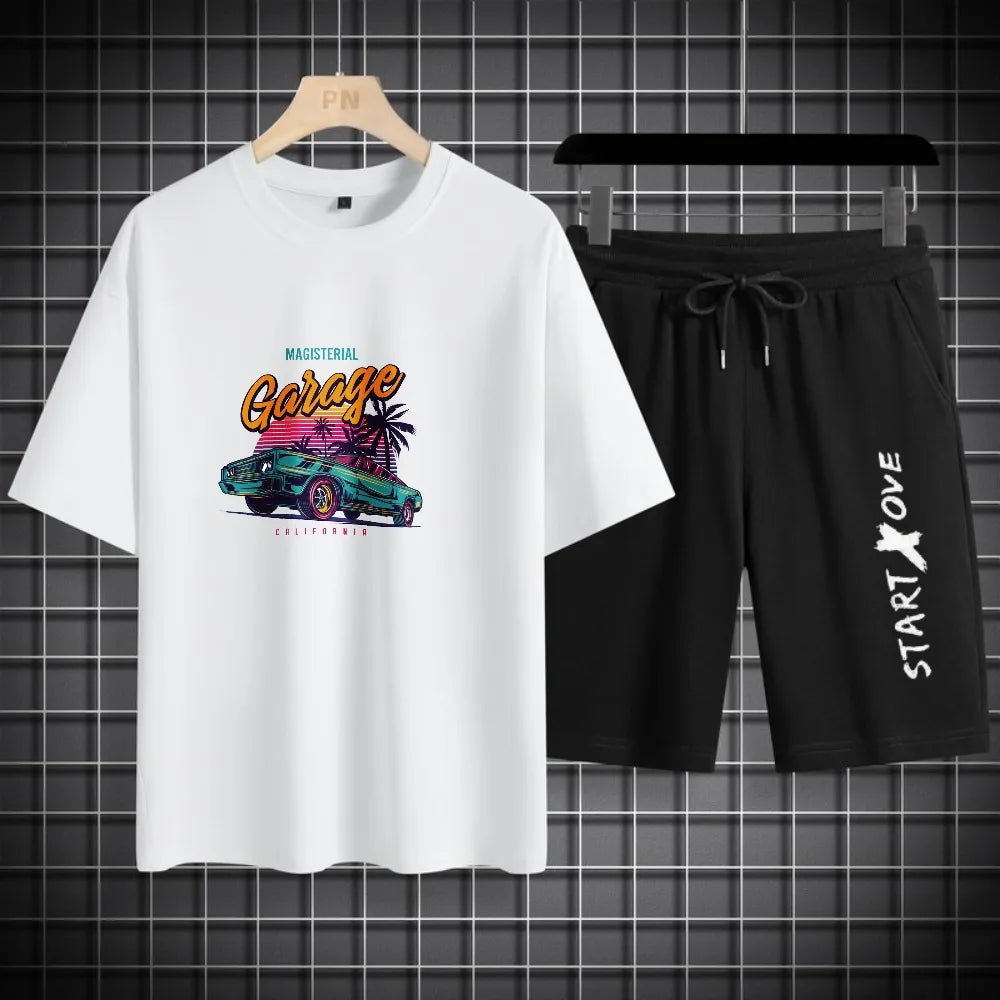 Men's Waffle Summer Casual Tracksuit Set - P's One-Stop Shop 