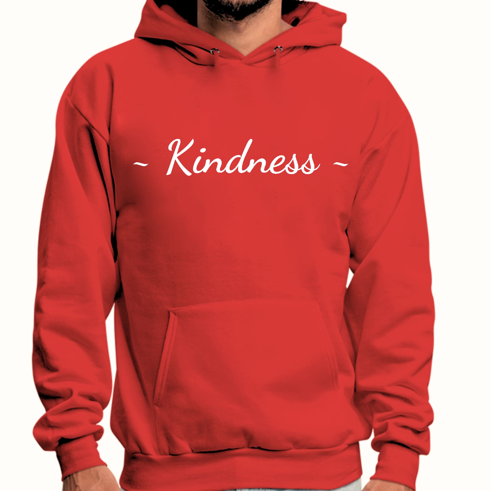 Mens Graphic Hoodie Kindness White Print - P's One-Stop Shop 