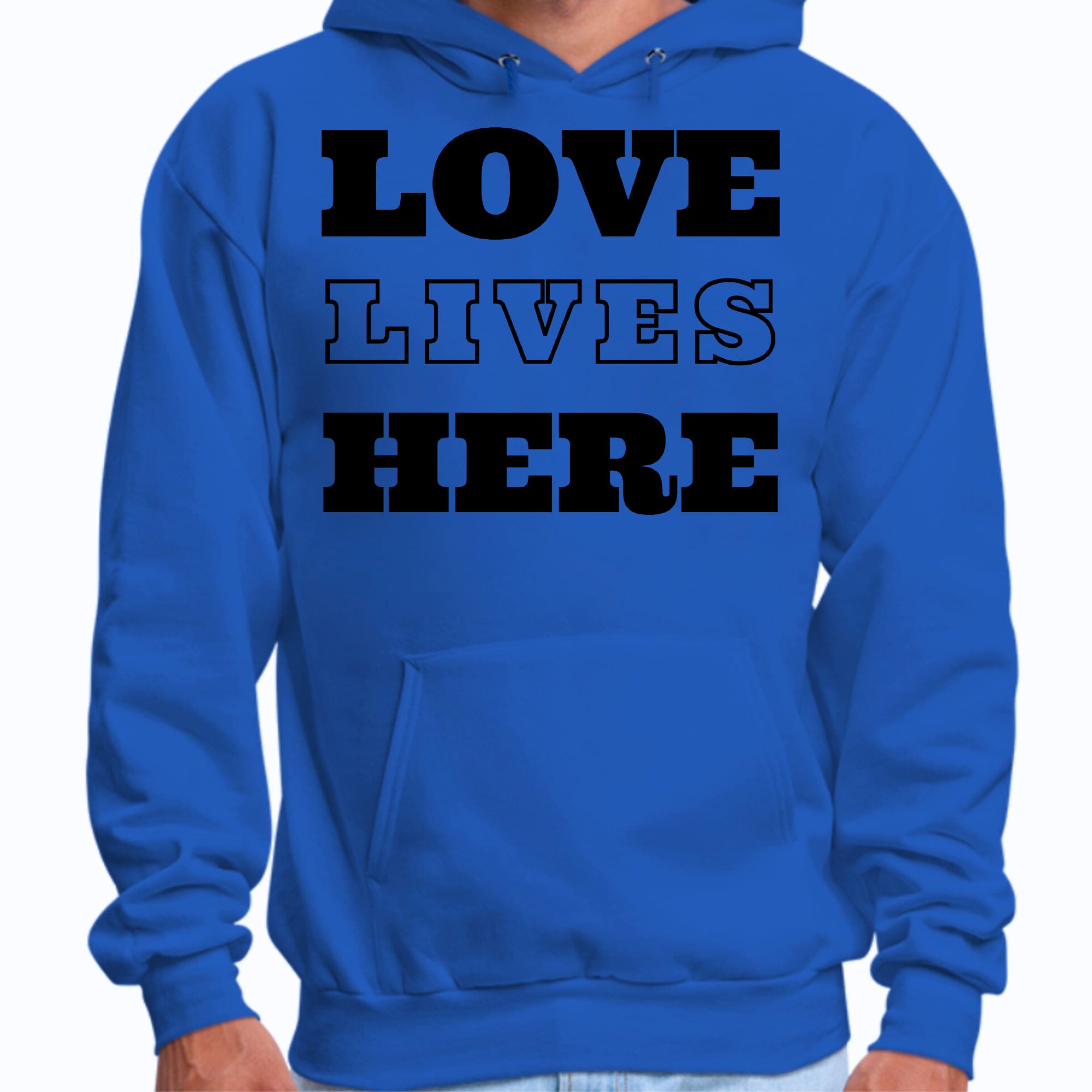 Mens Graphic Hoodie Love Lives Here - P's One-Stop Shop 