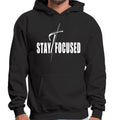 Mens Graphic Hoodie Stay Focused White Print - P's One-Stop Shop 
