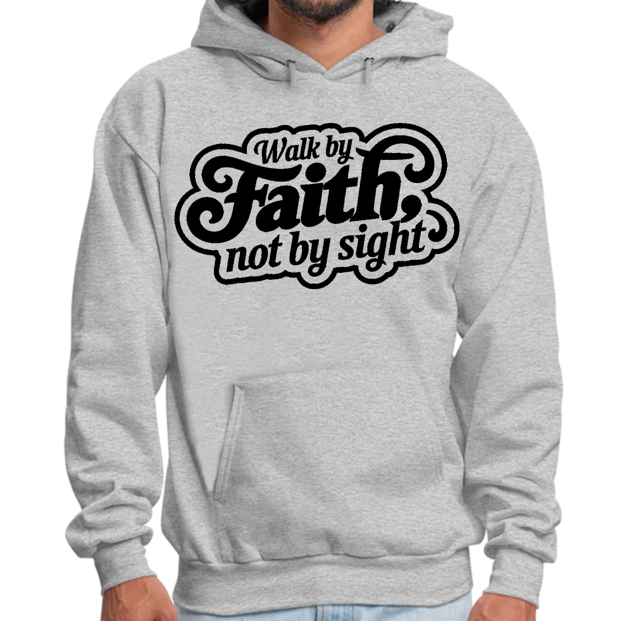 Mens Graphic Hoodie Walk by Faith - not by Sight - P's One-Stop Shop 