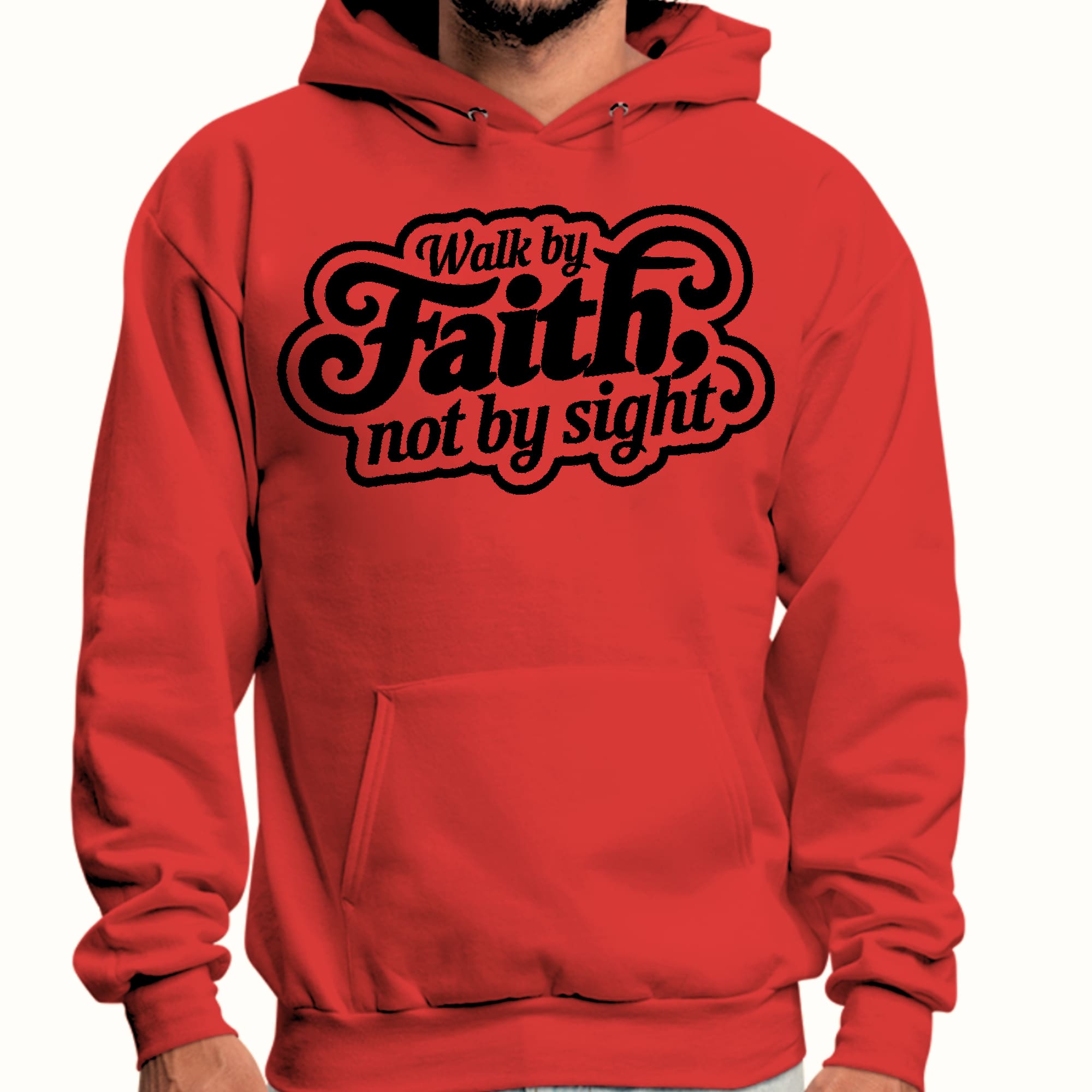 Mens Graphic Hoodie Walk by Faith - not by Sight - P's One-Stop Shop 