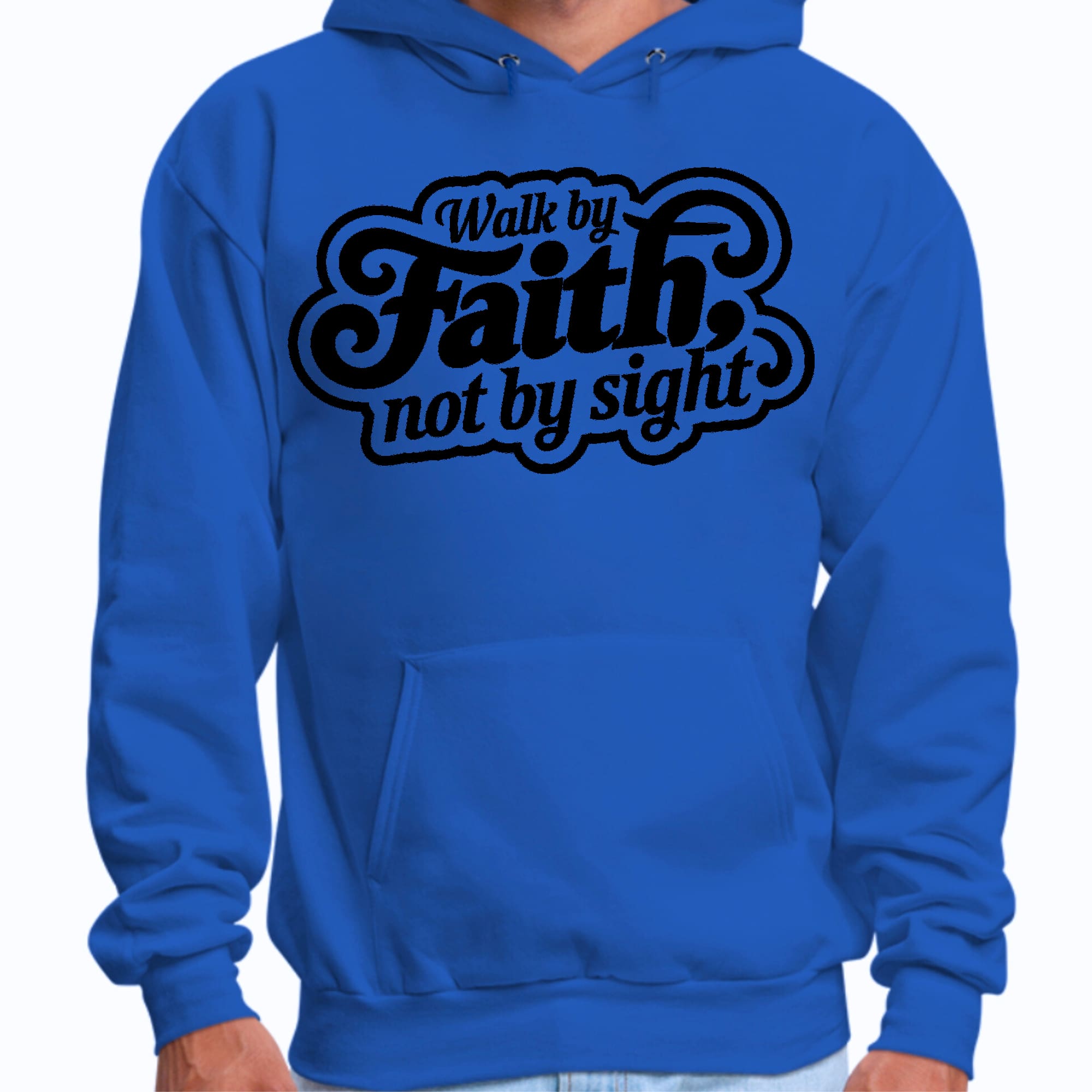Mens Graphic Hoodie Walk by Faith - not by Sight - P's One-Stop Shop 