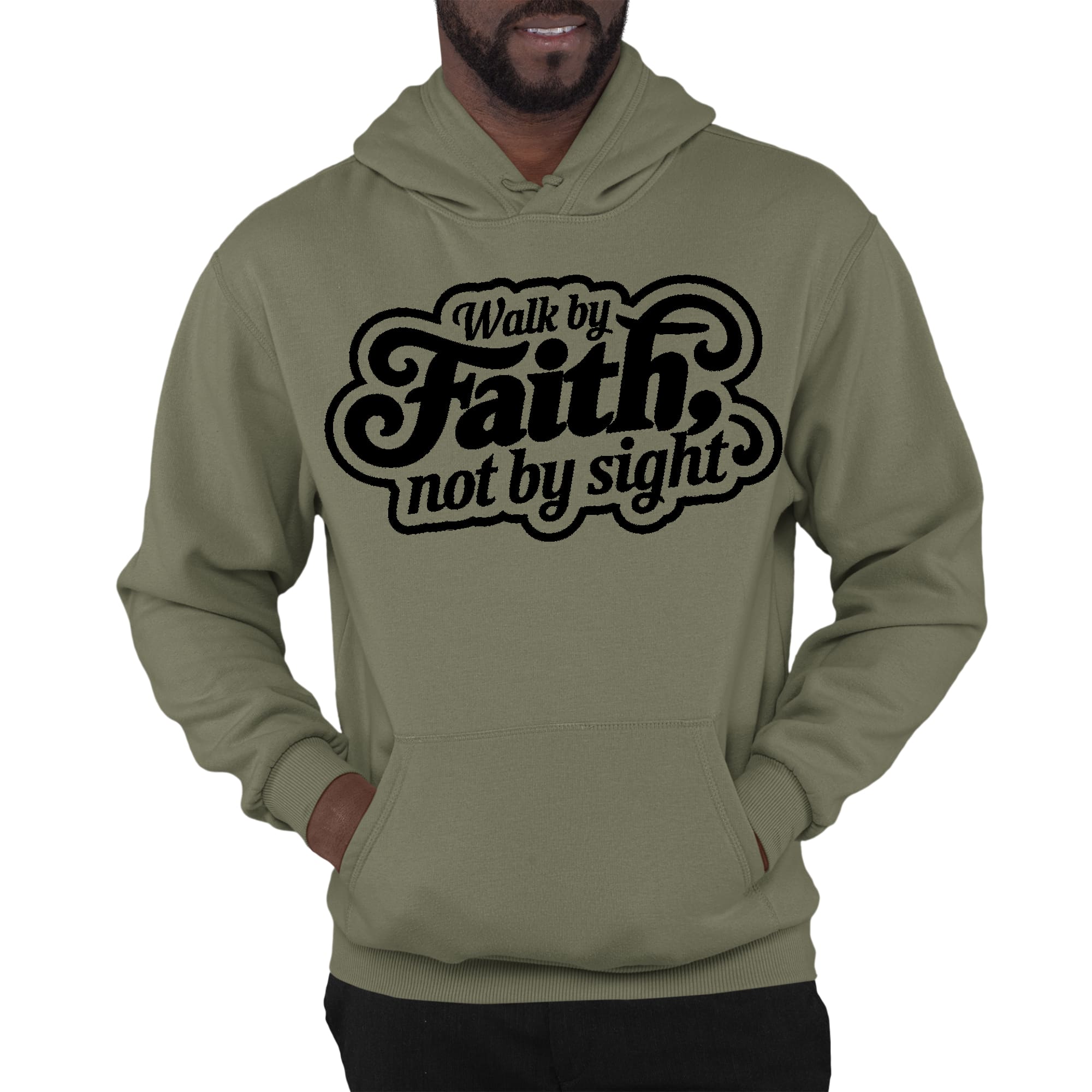 Mens Graphic Hoodie Walk by Faith - not by Sight - P's One-Stop Shop 