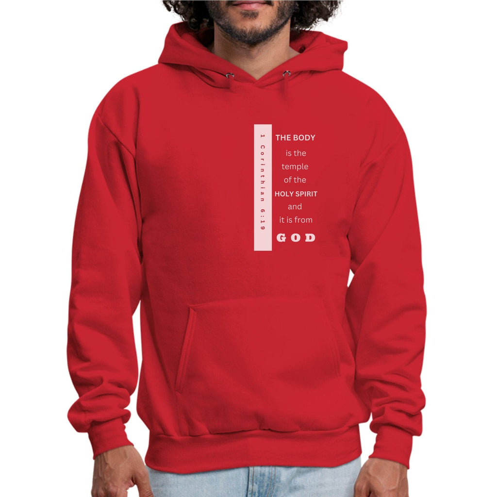 Mens Graphic Hoodie - the Body is the Temple of the Holy Spirit - P's One-Stop Shop 