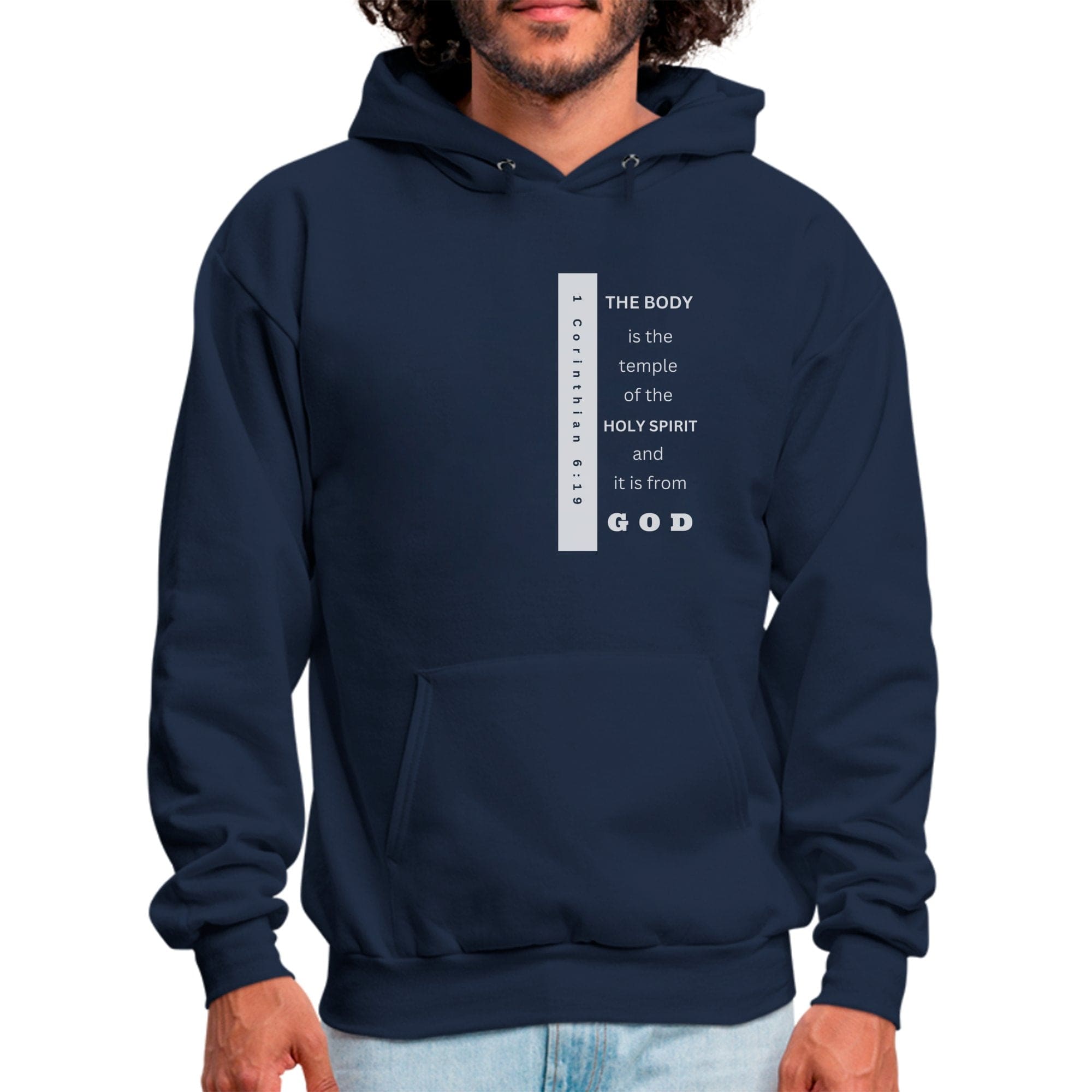 Mens Graphic Hoodie - the Body is the Temple of the Holy Spirit - P's One-Stop Shop 