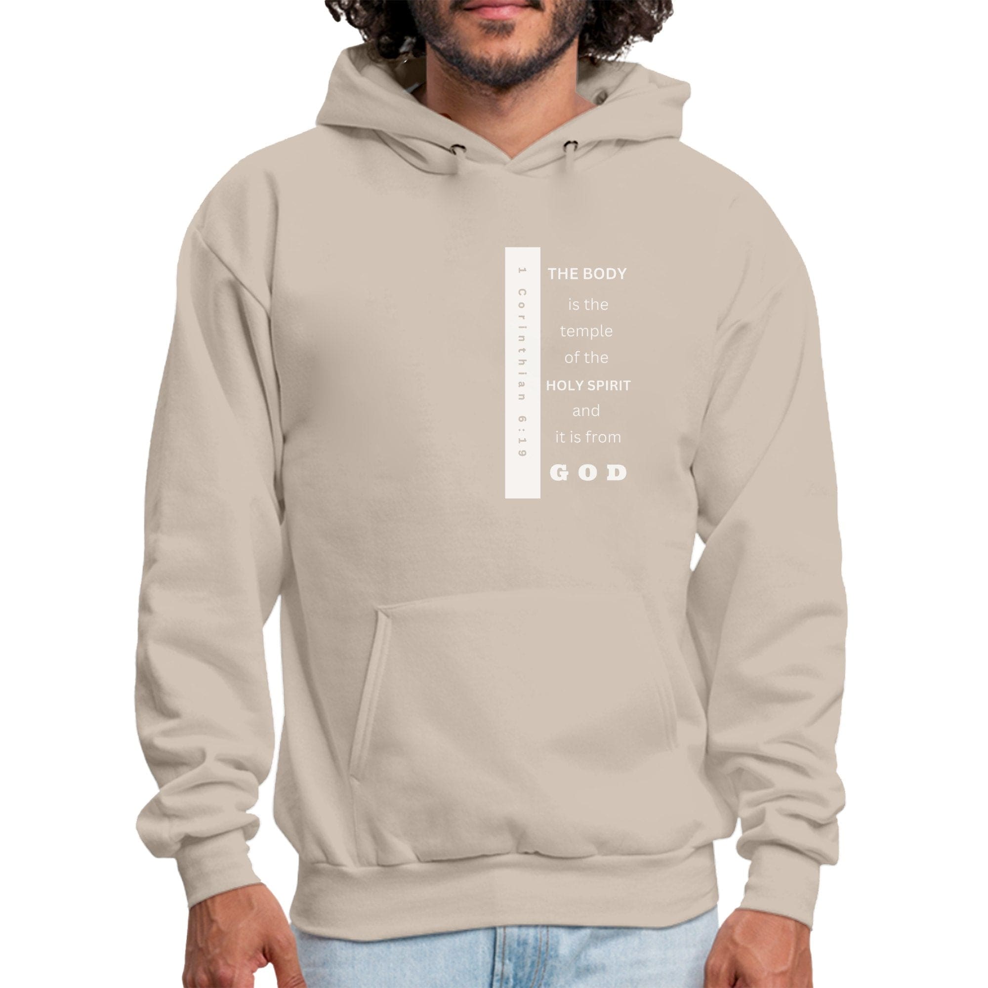 Mens Graphic Hoodie - the Body is the Temple of the Holy Spirit - P's One-Stop Shop 
