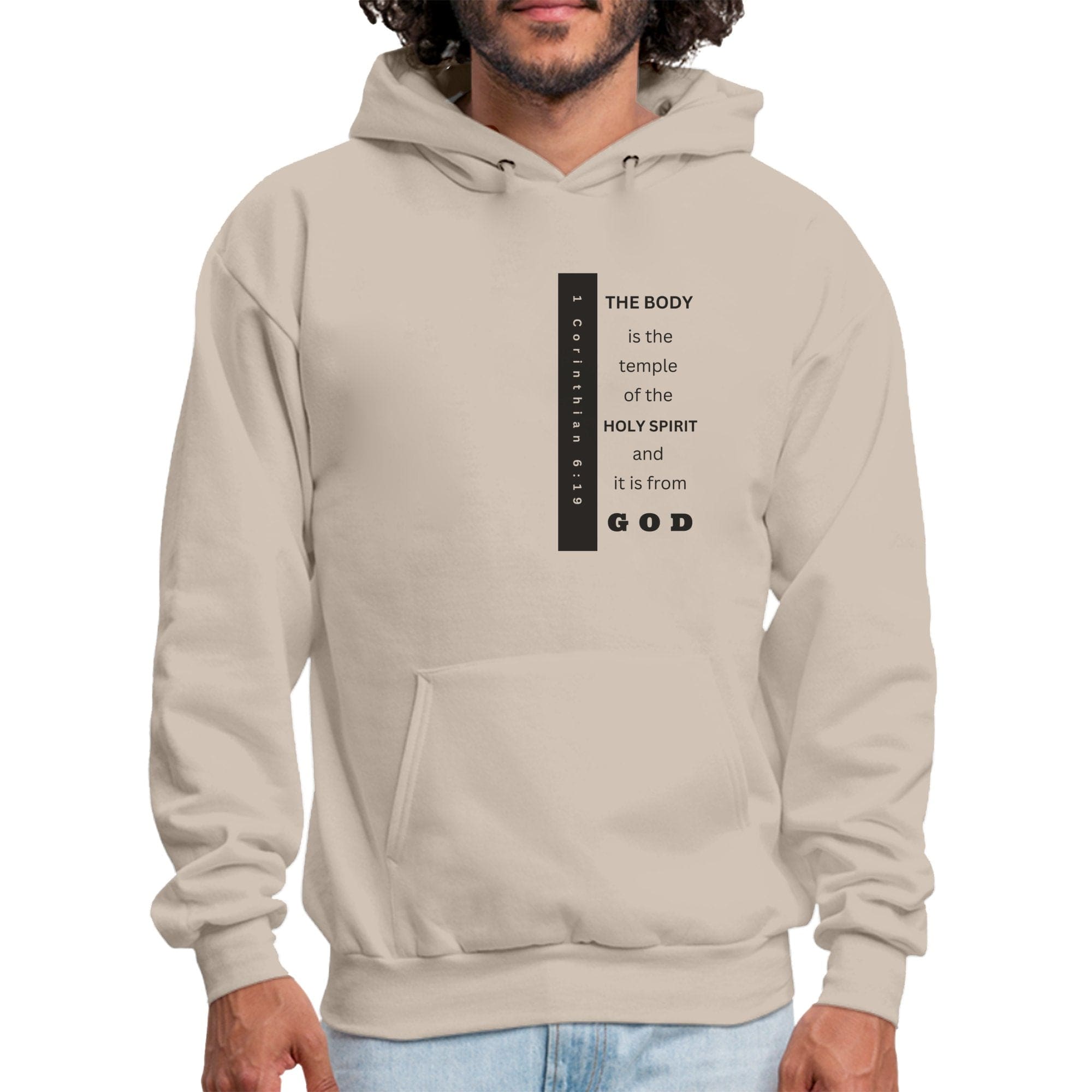 Mens Graphic Hoodie - the Body is the Temple of the Holy Spirit - P's One-Stop Shop 