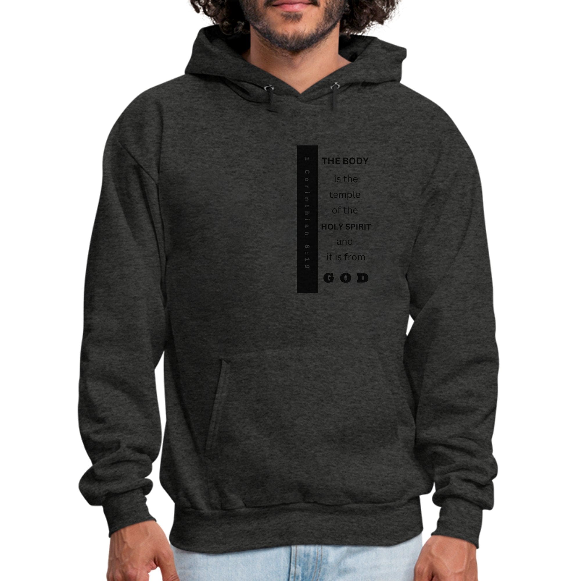 Mens Graphic Hoodie - the Body is the Temple of the Holy Spirit - P's One-Stop Shop 