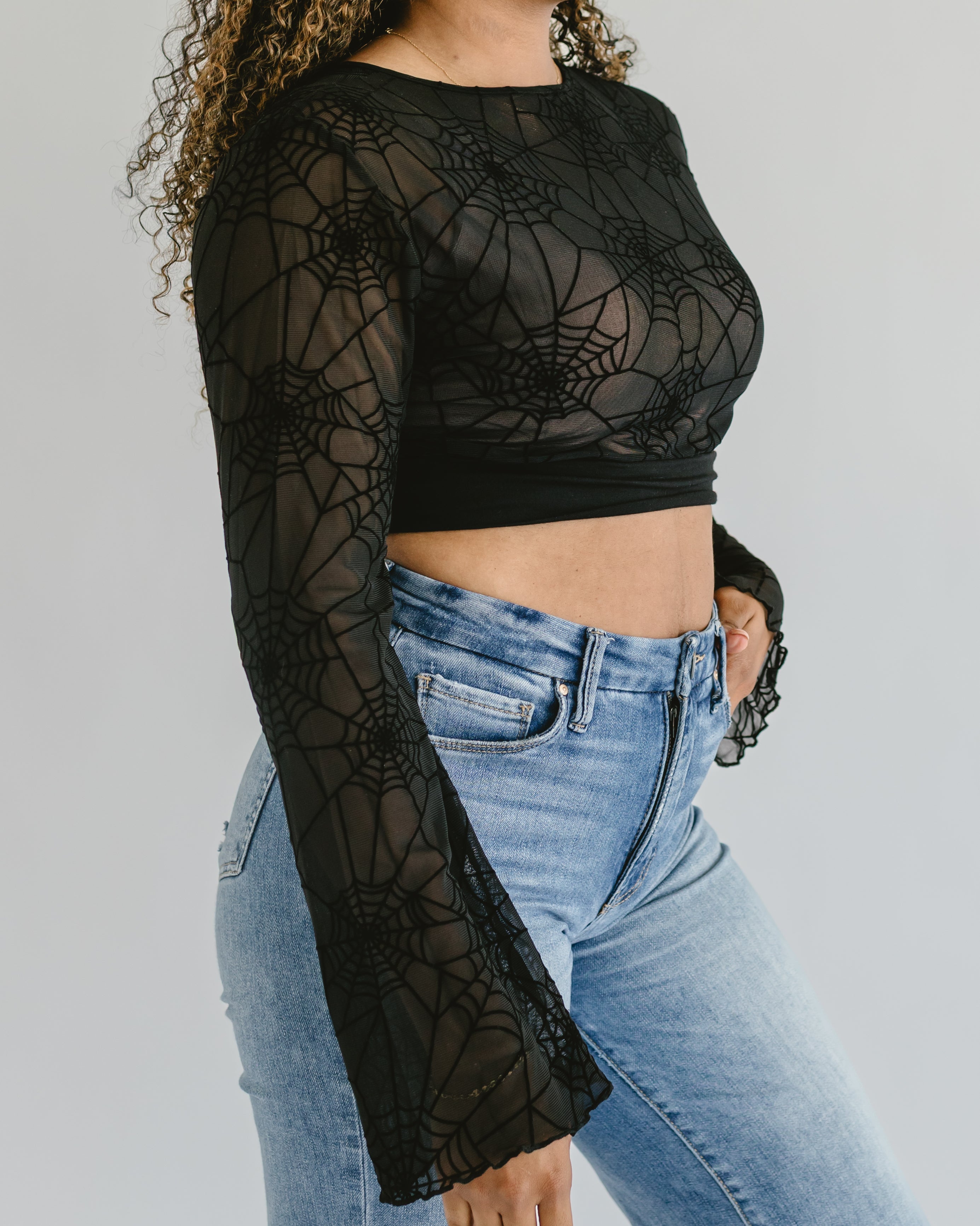 Mesh Spider Web Halftee - P's One-Stop Shop 