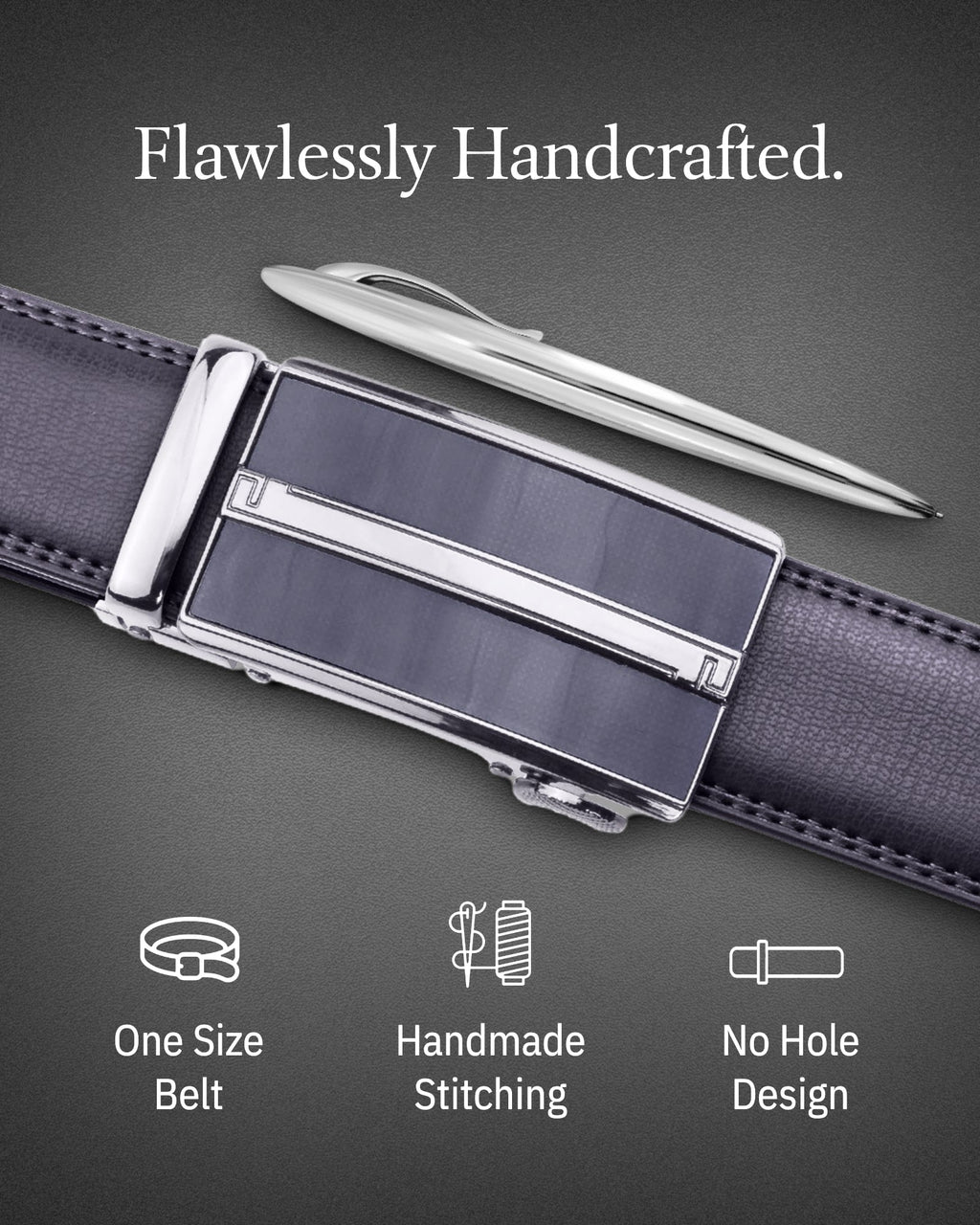 Microfiber Leather Ratchet Belt - P's One-Stop Shop 