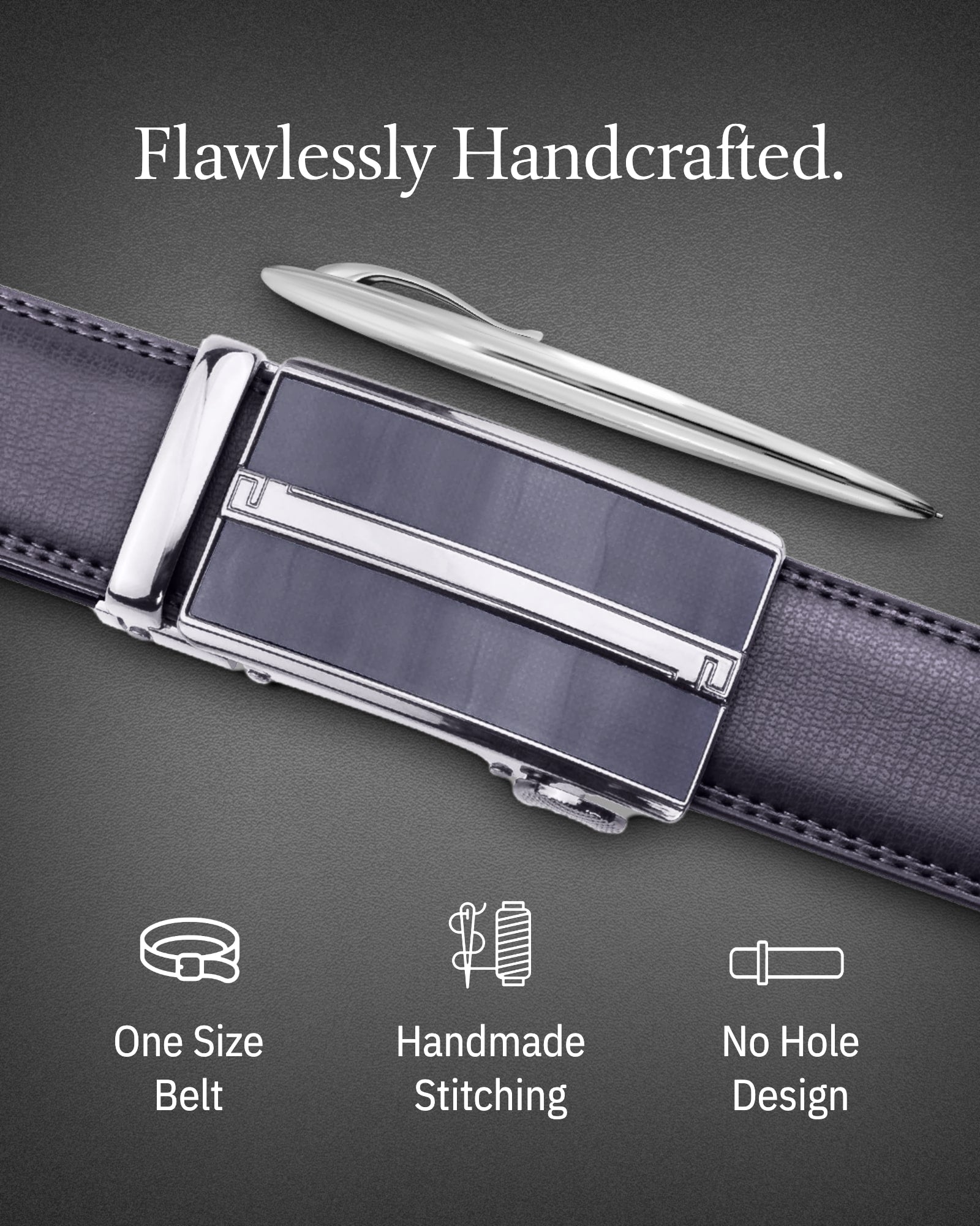 Microfiber Leather Ratchet Belt - P's One-Stop Shop 