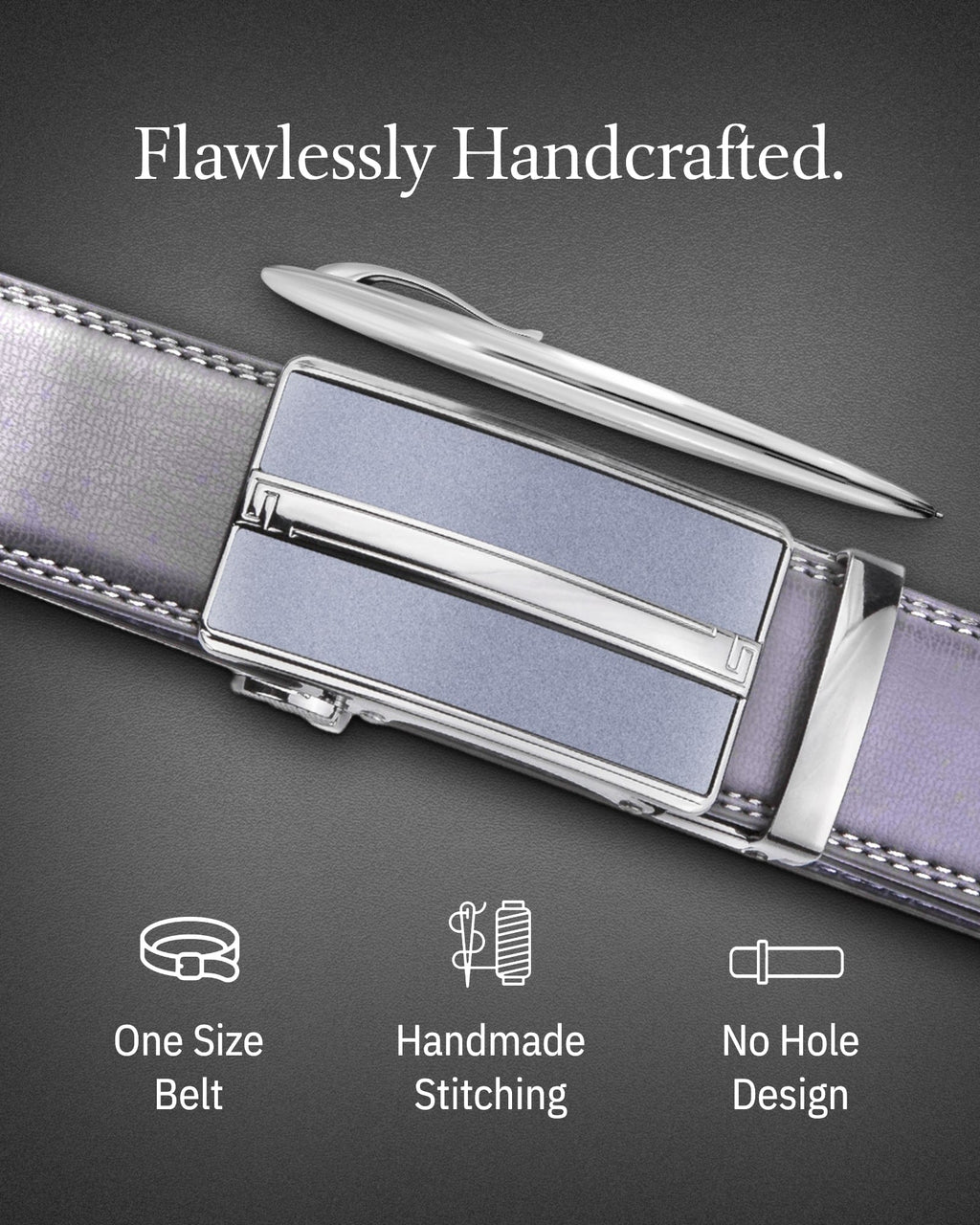 Microfiber Leather Ratchet Belt - P's One-Stop Shop 