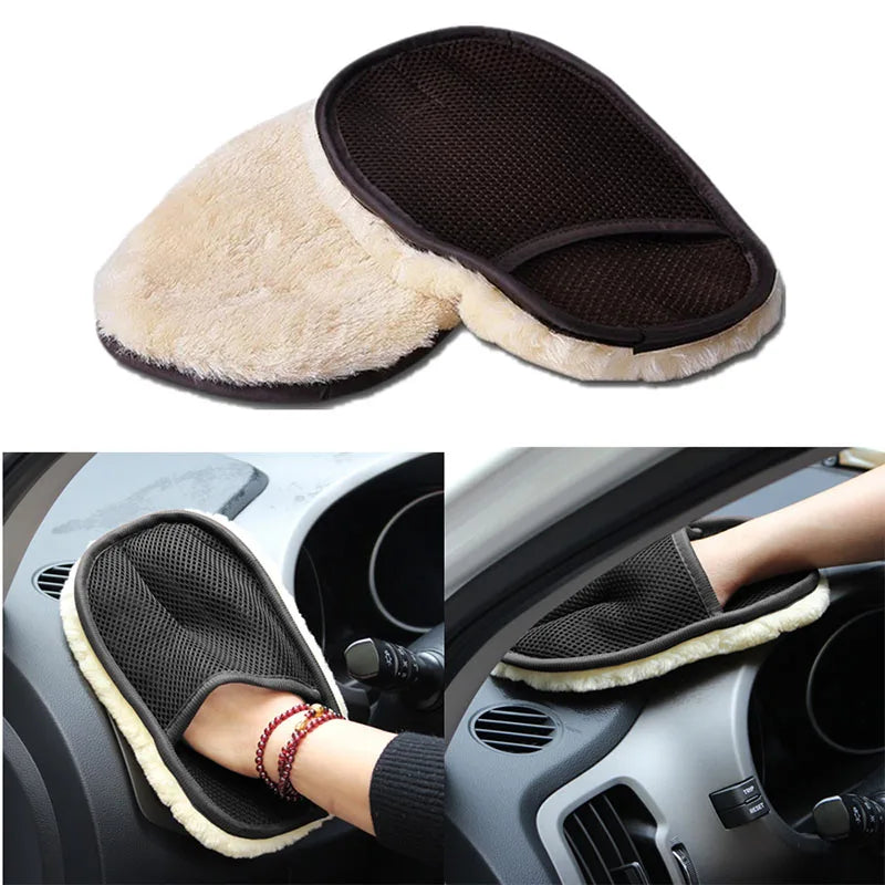 Microfiber Wool Soft Auto Car Washing Glove Cleaning Car Cleaning glove Motorcycle Washer Care Car paint Wash care tools - P's One-Stop Shop 