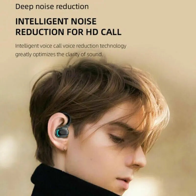 New Bluetooth 5.1 Headset Wireless Earbuds Earphones Stereo Headphones Ear Hook - P's One-Stop Shop 