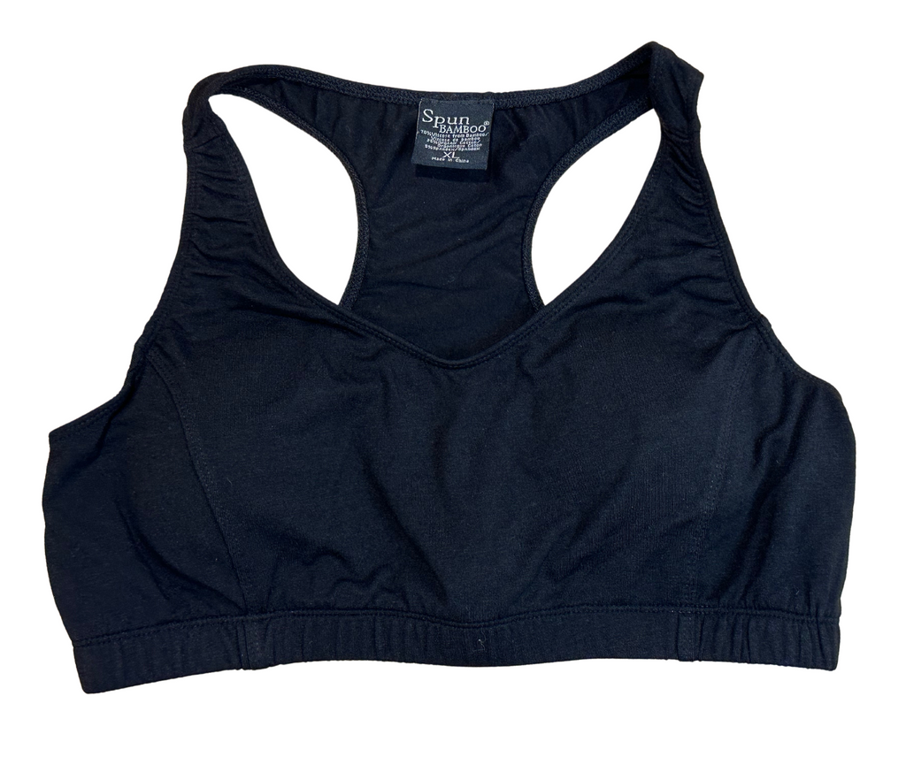New Women's Bamboo Padded Sports Bra in Black - P's One-Stop Shop 