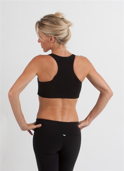 New Women's Bamboo Padded Sports Bra in Black - P's One-Stop Shop 