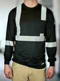 Non FR Hi-Vis Long Sleeve Shirt - Black - P's One-Stop Shop 