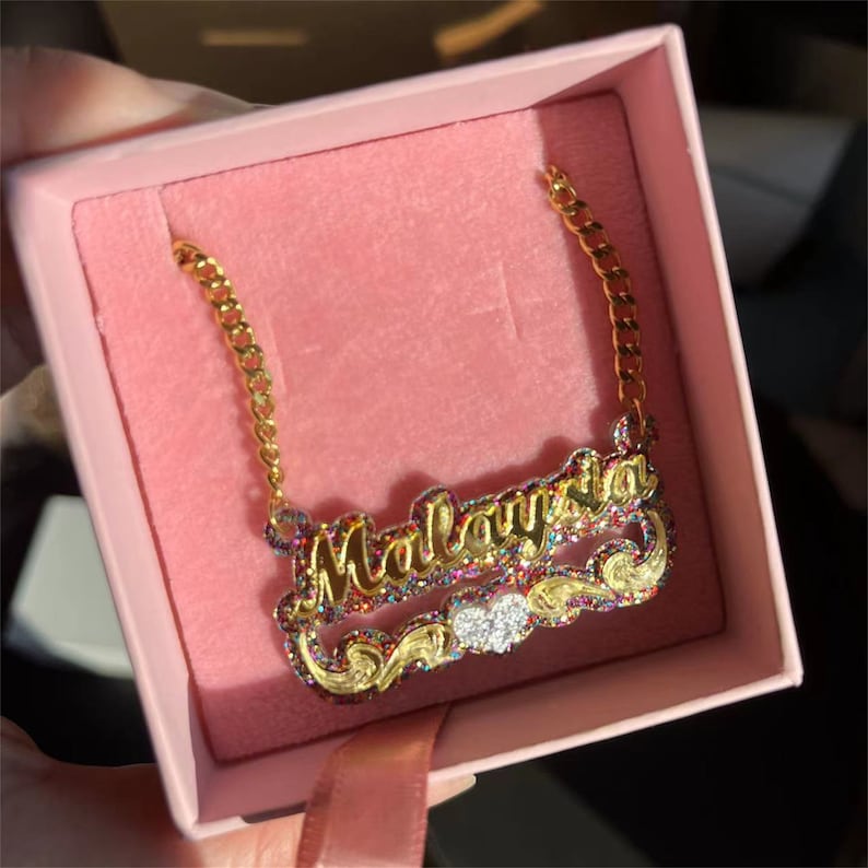 Personalized Colorful Acrylic Name Necklace For Kids Baby - P's One-Stop Shop 