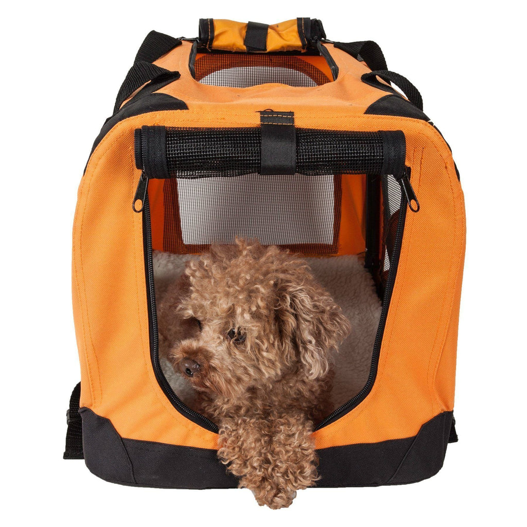 Pet Life ® '360° Vista View' Zippered Soft Folding Collapsible Durable Metal Framed Pet Dog Crate House Carrier - P's One-Stop Shop 