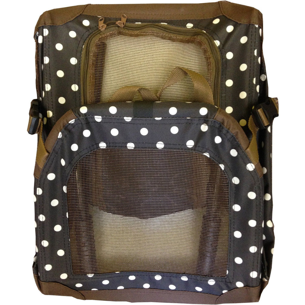 Pet Life ® '360° Vista View' Zippered Soft Folding Collapsible Durable Metal Framed Pet Dog Crate House Carrier - P's One-Stop Shop 
