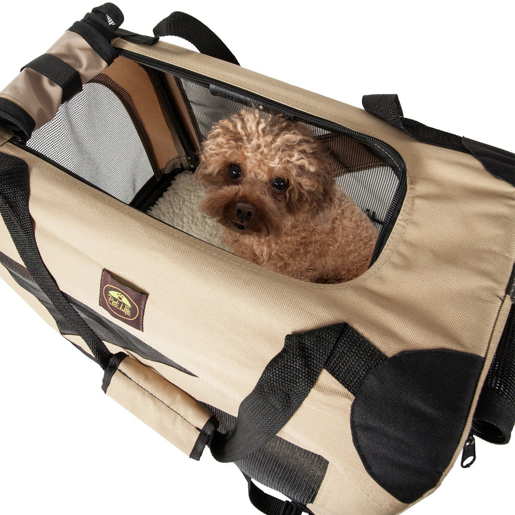 Pet Life ® '360° Vista View' Zippered Soft Folding Collapsible Durable Metal Framed Pet Dog Crate House Carrier - P's One-Stop Shop 