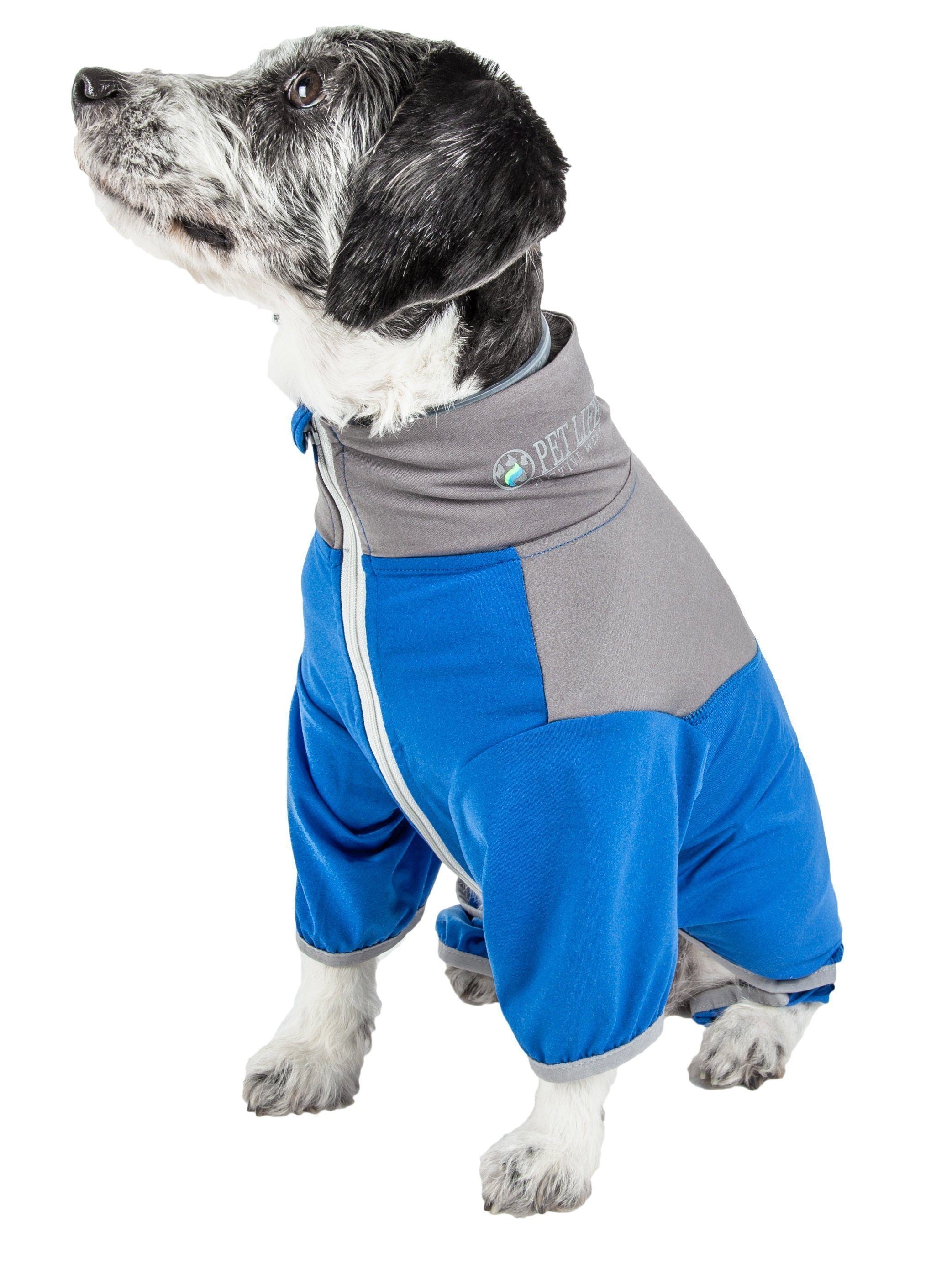 Pet Life ®  Active 'Embarker' 4-Way Stretch Fitness Yoga Full Body Dog Tracksuit - P's One-Stop Shop 