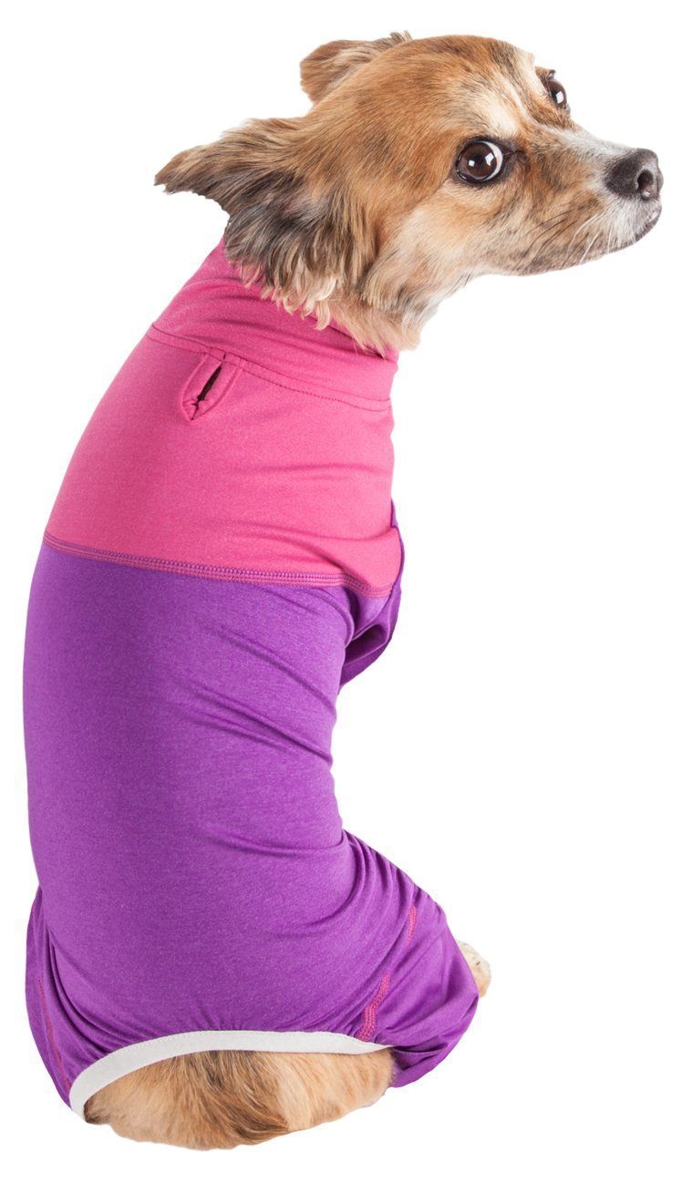 Pet Life ®  Active 'Embarker' 4-Way Stretch Fitness Yoga Full Body Dog Tracksuit - P's One-Stop Shop 