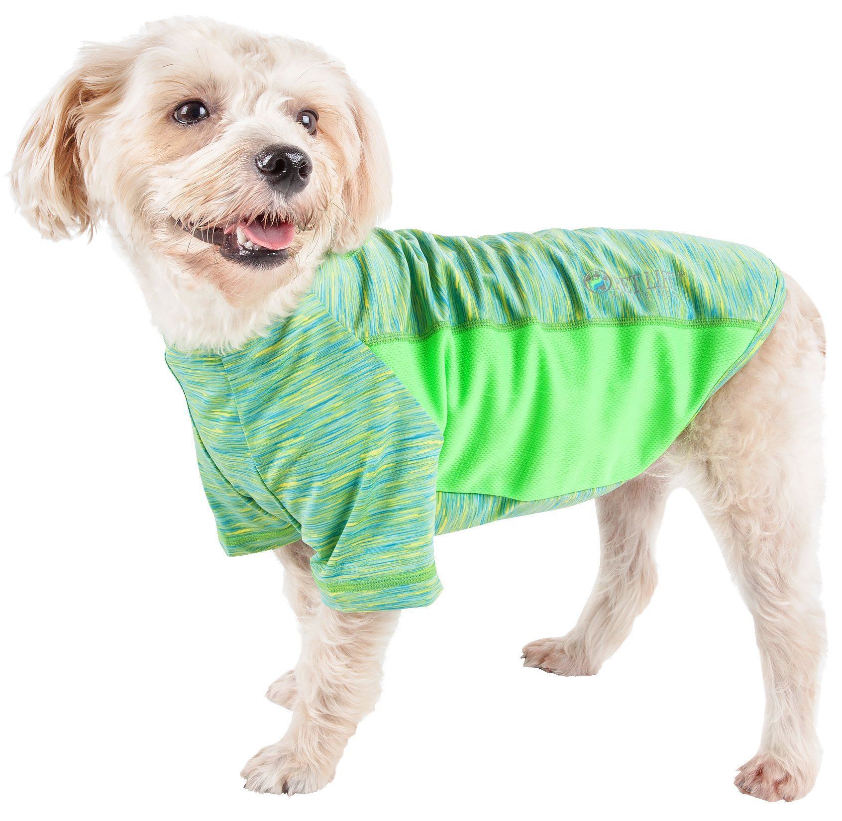 Pet Life ® Active 'Warf Speed' Heathered Ultra-Stretch Yoga Fitness Dog T-Shirt - P's One-Stop Shop 