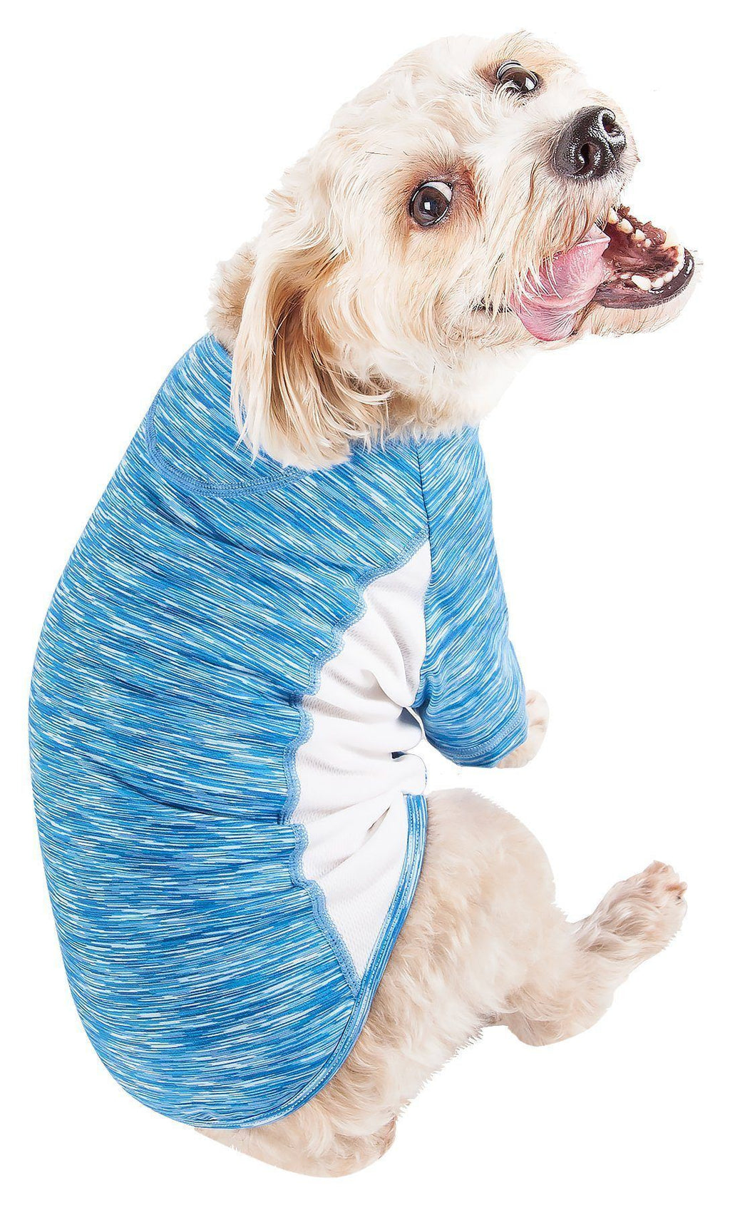 Pet Life ® Active 'Warf Speed' Heathered Ultra-Stretch Yoga Fitness Dog T-Shirt - P's One-Stop Shop 