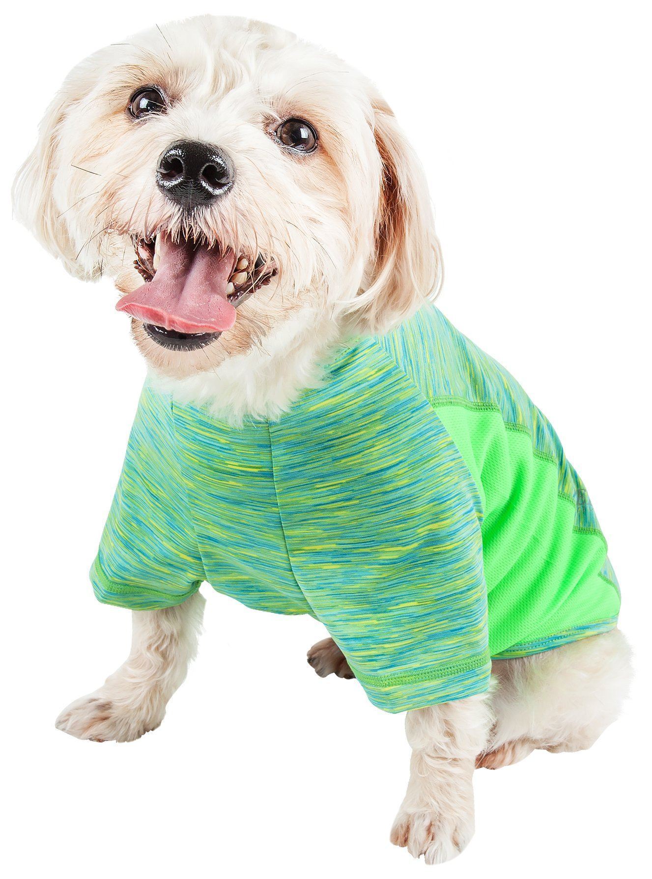 Pet Life ® Active 'Warf Speed' Heathered Ultra-Stretch Yoga Fitness Dog T-Shirt - P's One-Stop Shop 