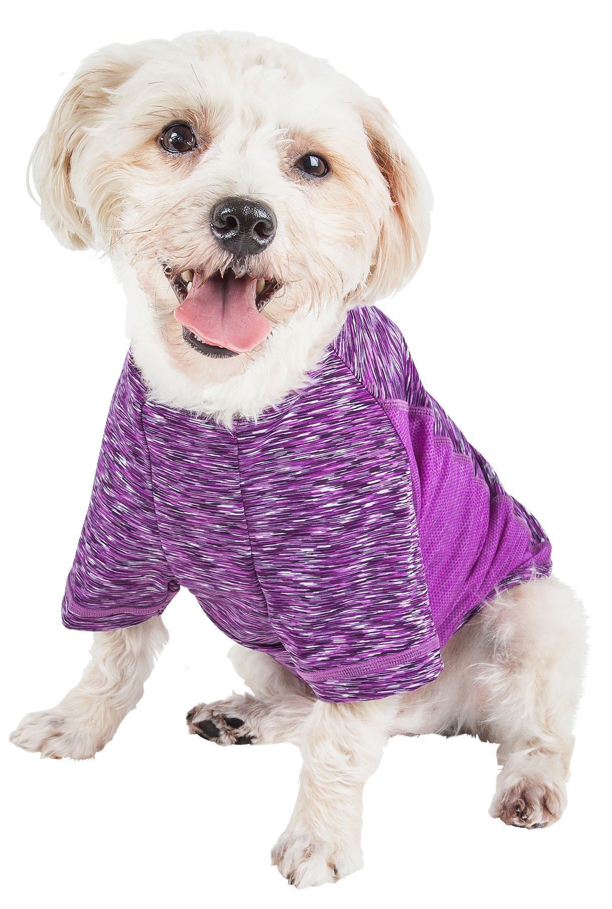 Pet Life ® Active 'Warf Speed' Heathered Ultra-Stretch Yoga Fitness Dog T-Shirt - P's One-Stop Shop 