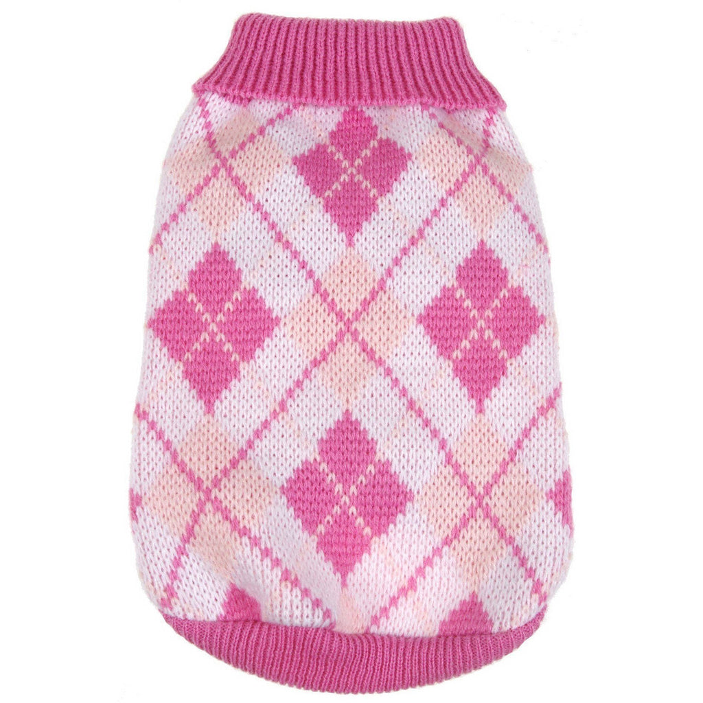 Pet Life ® 'Argyle Style' Ribbed Knitted Fashion Designer Dog Sweater - P's One-Stop Shop 