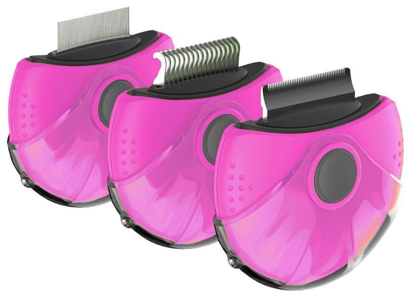 Pet Life ® 'Axler' Triple Rotating Rake Deshedder and Dematting Grooming Pet Comb - P's One-Stop Shop 