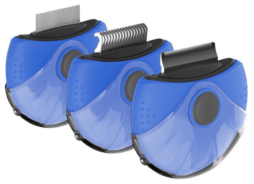 Pet Life ® 'Axler' Triple Rotating Rake Deshedder and Dematting Grooming Pet Comb - P's One-Stop Shop 