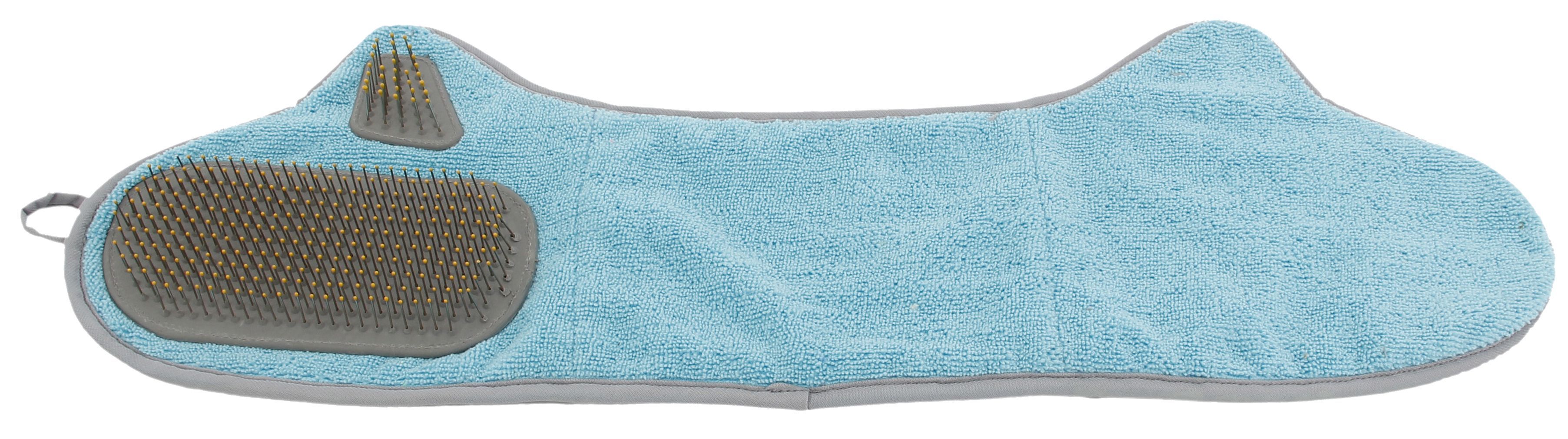 Pet Life ® 'Bryer' 2-in-1 Hand-Inserted Microfiber Pet Grooming Towel and Brush - P's One-Stop Shop 