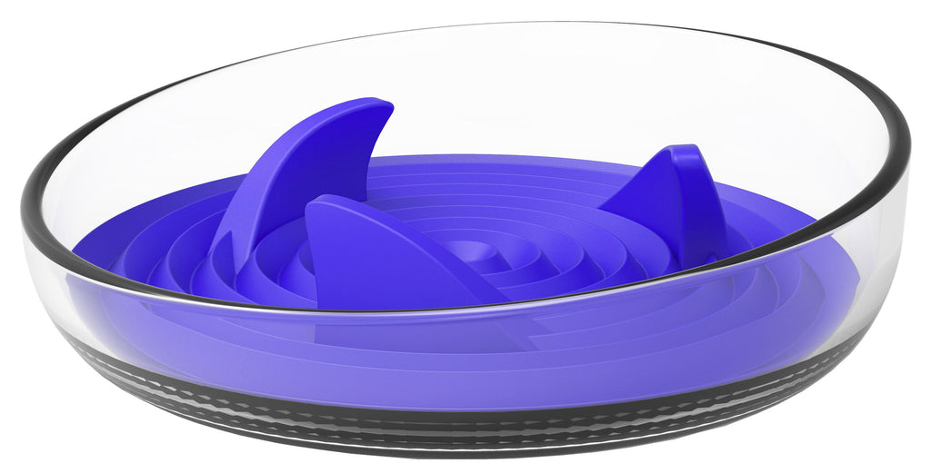 Pet Life ® 'Cirlicue' Shark Fin Shaped Modern Slow Feeding Pet Bowl - P's One-Stop Shop 