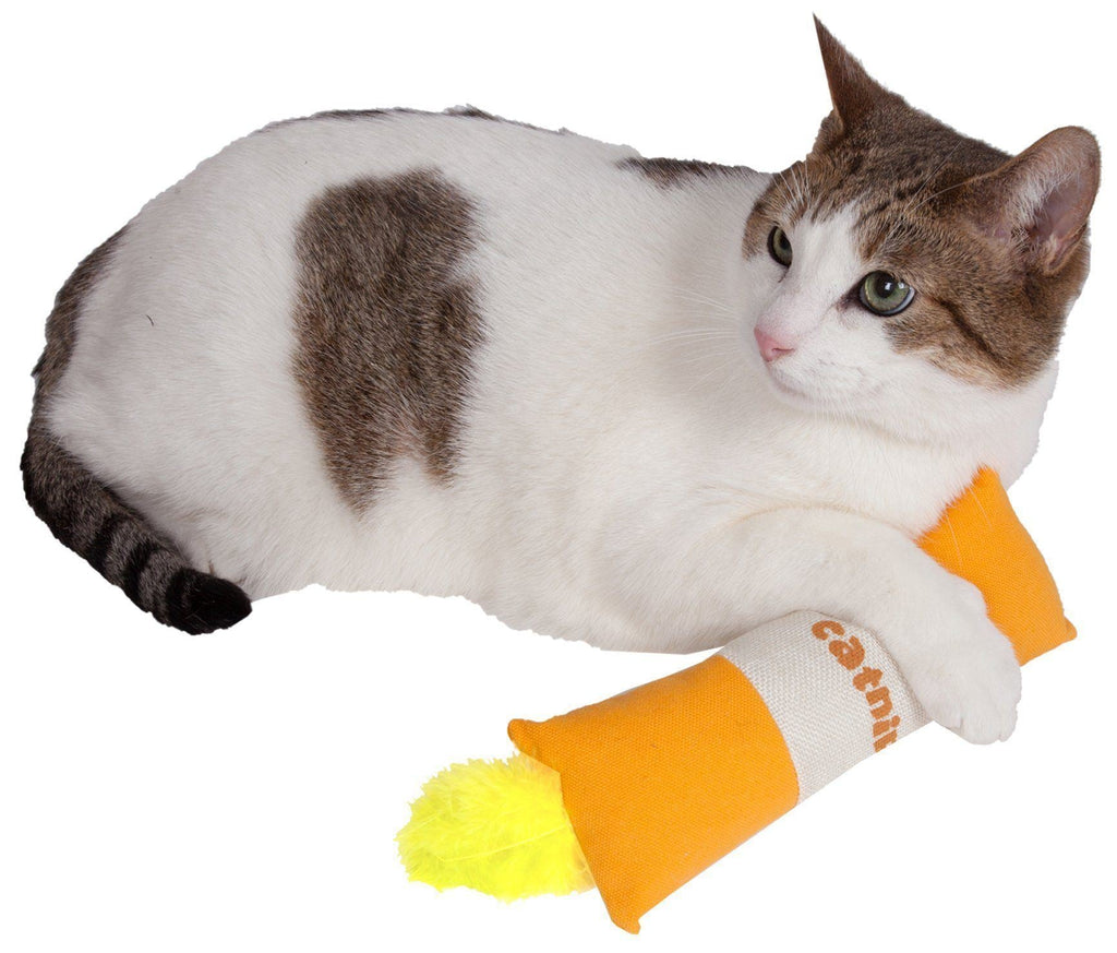 Pet Life ® 'Duffle Feathered' Squeak and Crinkle Teaser Plush Cat Toy - P's One-Stop Shop 