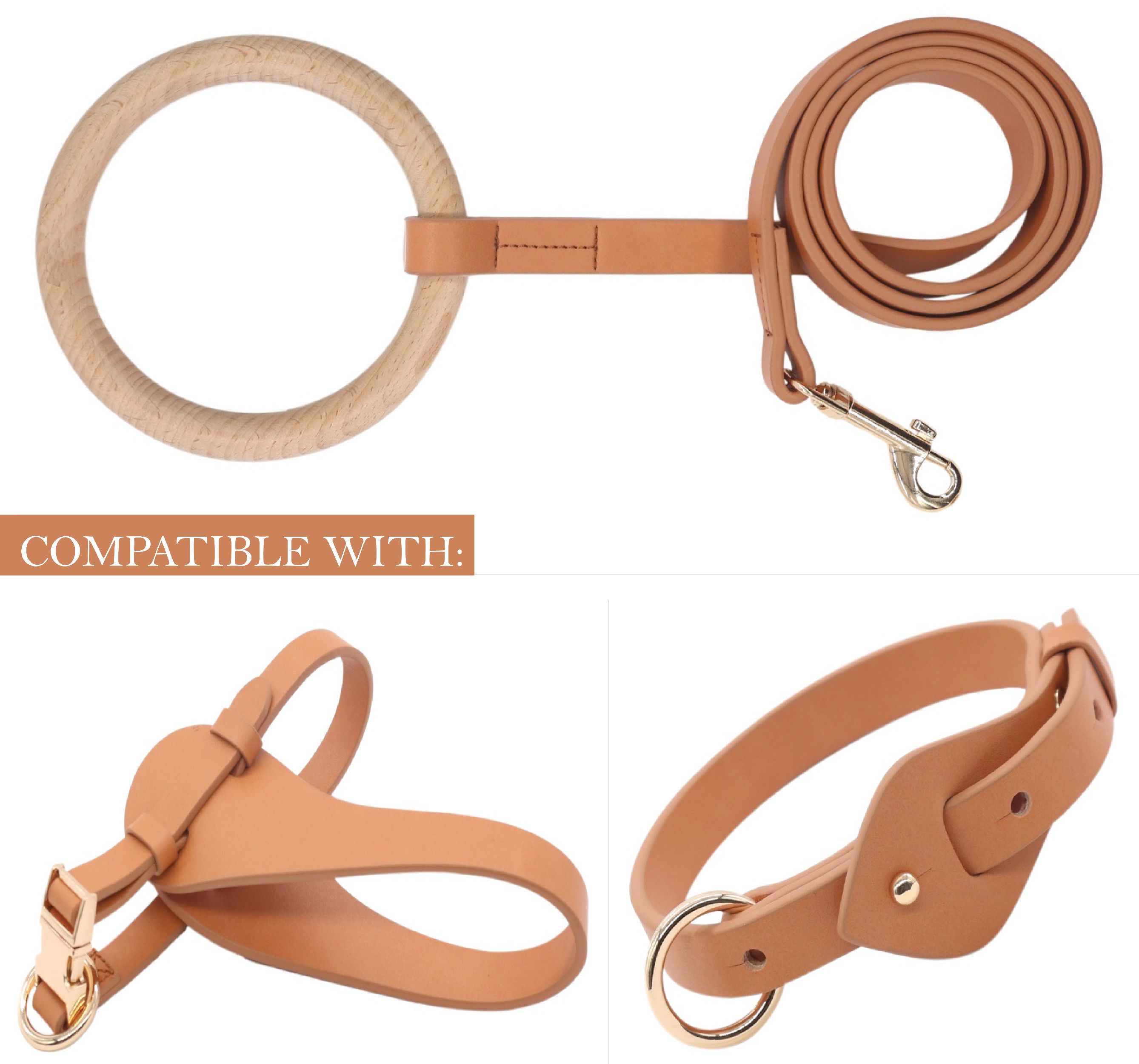Pet Life ® 'Ever-Craft' Boutique Series Beechwood and Leather Designer Dog Leash - P's One-Stop Shop 