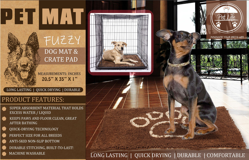 Pet Life ® 'Fuzzy' Quick-Drying Anti-Skid and Machine Washable Dog Mat - P's One-Stop Shop 