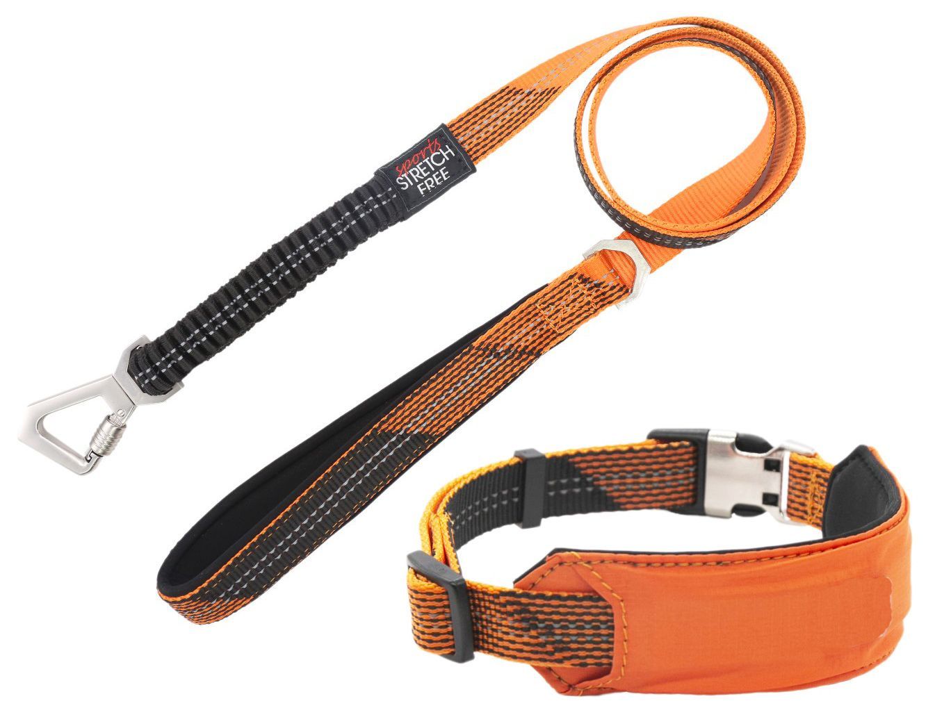 Pet Life ® 'Geo-prene' 2-in-1 Shock Absorbing Neoprene Padded Reflective Dog Leash and Collar - P's One-Stop Shop 