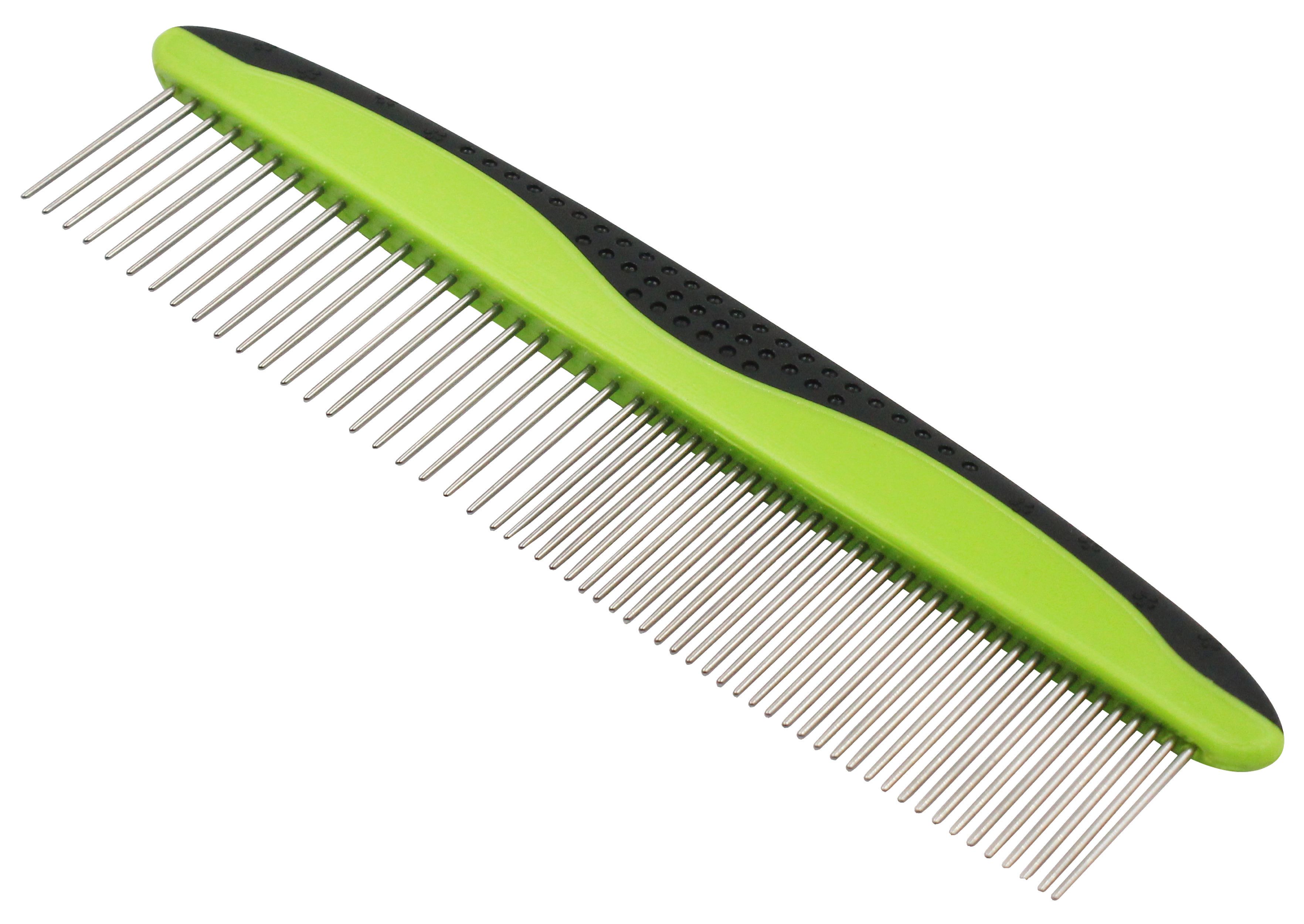 Pet Life ® Grip Ease' Wide and Narrow Tooth Grooming Pet Comb - P's One-Stop Shop 