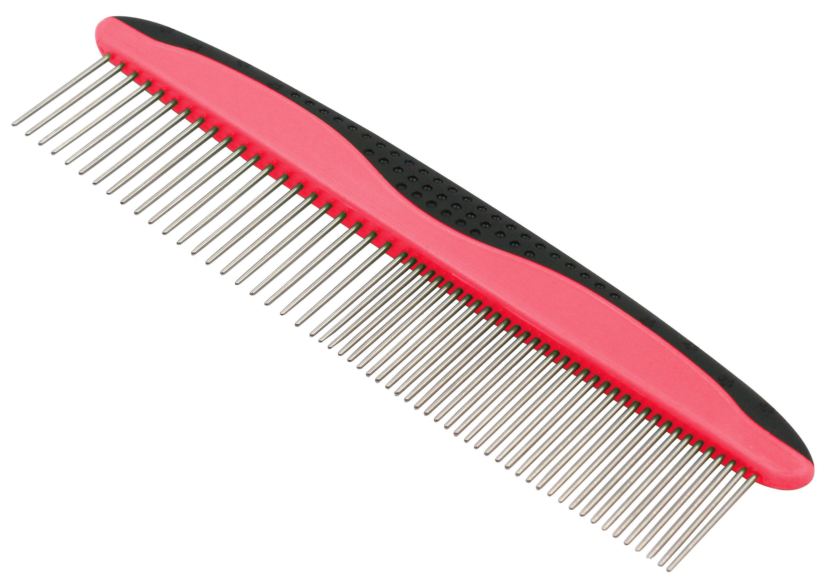 Pet Life ® Grip Ease' Wide and Narrow Tooth Grooming Pet Comb - P's One-Stop Shop 
