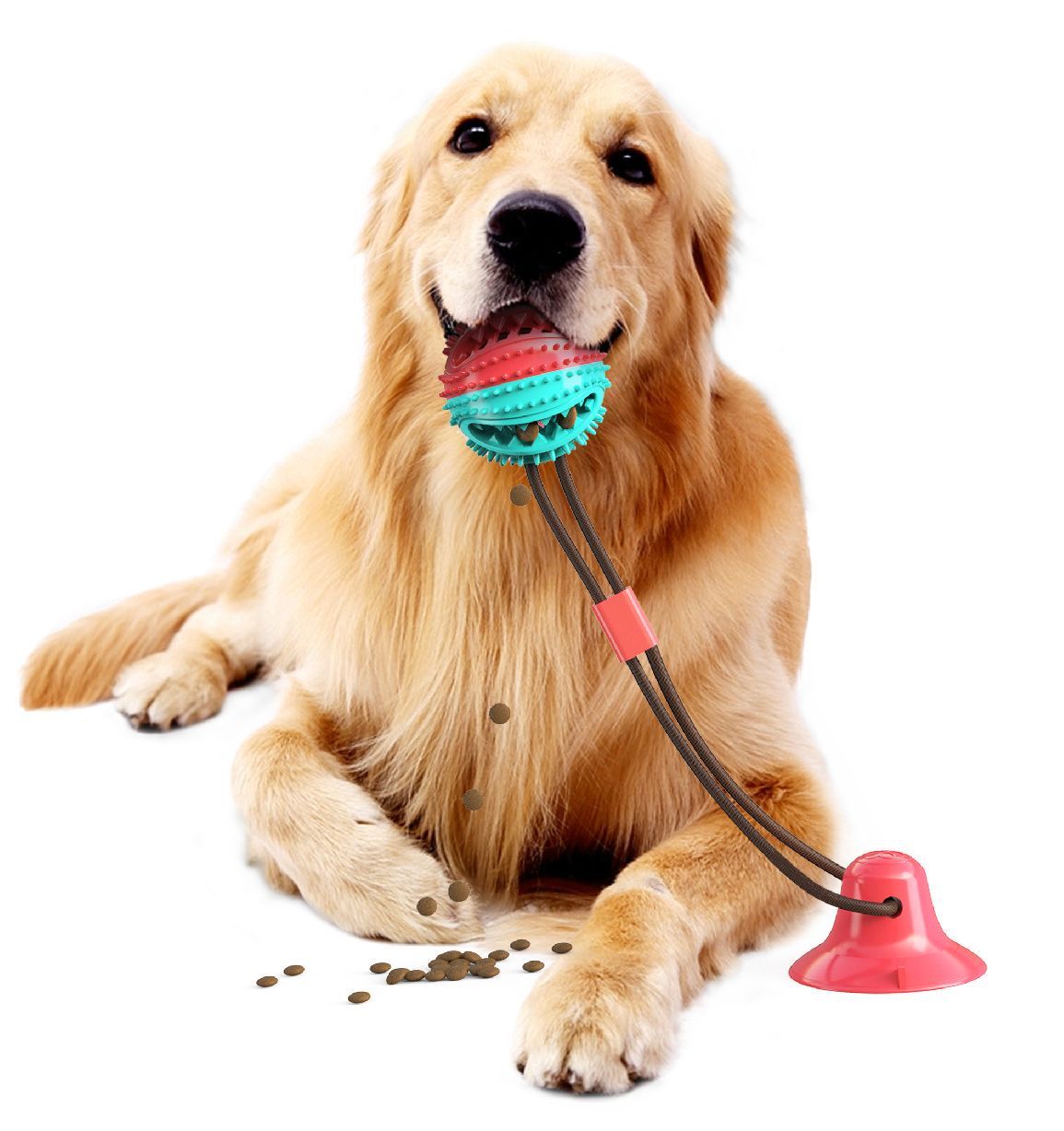 Pet Life ® 'Grip N' Play' Treat Dispensing Ball Shaped Suction Cup Dog Toy - P's One-Stop Shop 