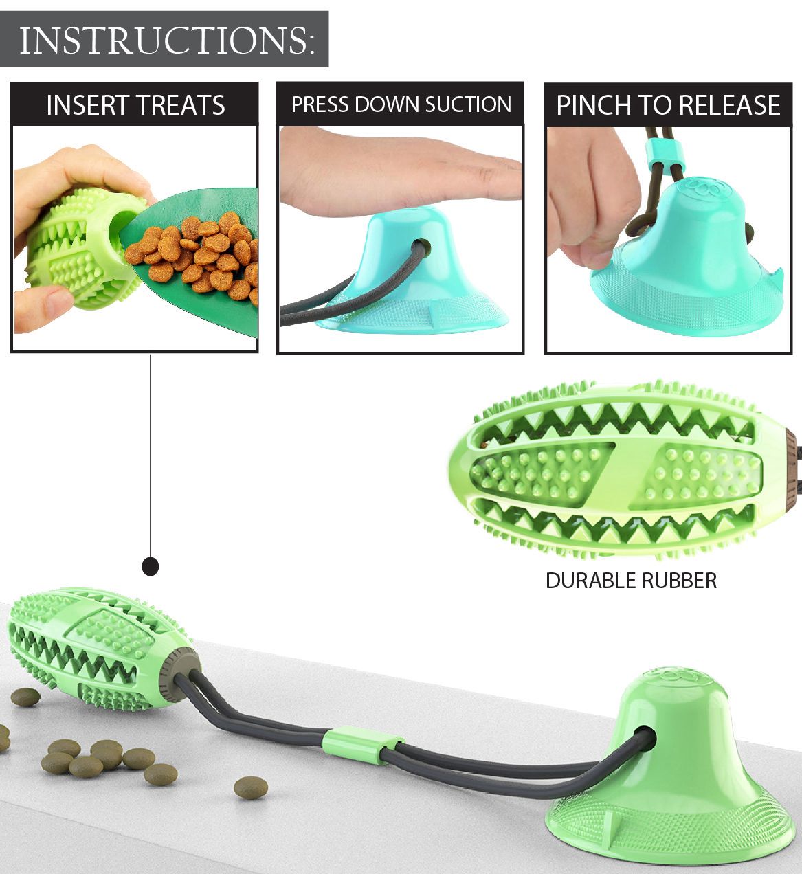 Pet Life ® 'Grip N' Play' Treat Dispensing Football Shaped Suction Cup Dog Toy - P's One-Stop Shop 
