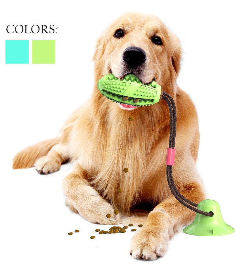 Pet Life ® 'Grip N' Play' Treat Dispensing Football Shaped Suction Cup Dog Toy - P's One-Stop Shop 