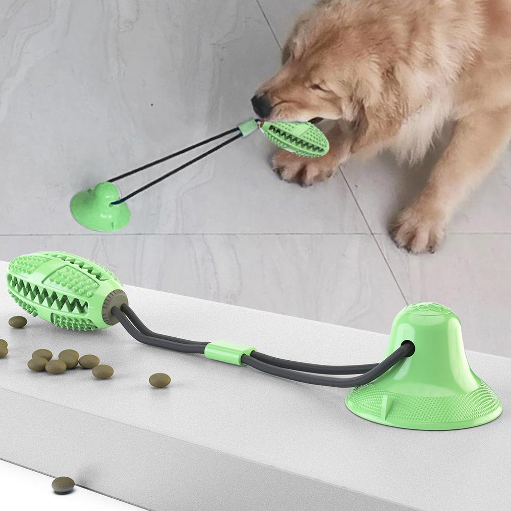 Pet Life ® 'Grip N' Play' Treat Dispensing Football Shaped Suction Cup Dog Toy - P's One-Stop Shop 