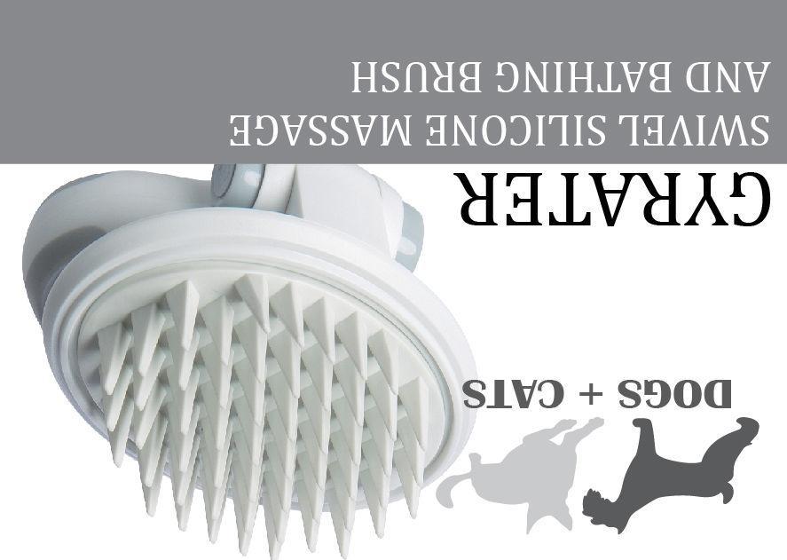 Pet Life ® 'Gyrater' Swivel Travel Silicone Massage Grooming Pet Brush - P's One-Stop Shop 