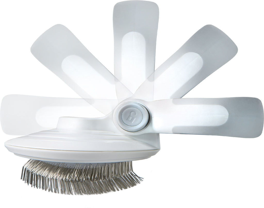 Pet Life ® 'Gyrater' Travel Swivel Pet Grooming Slicker Brush - P's One-Stop Shop 