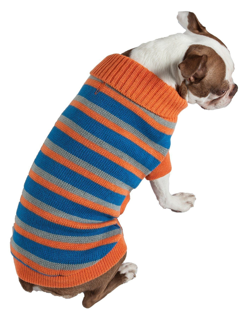 Pet Life ® Heavy Cable Knitted Striped Fashion Designer Polo Dog Sweater - P's One-Stop Shop 